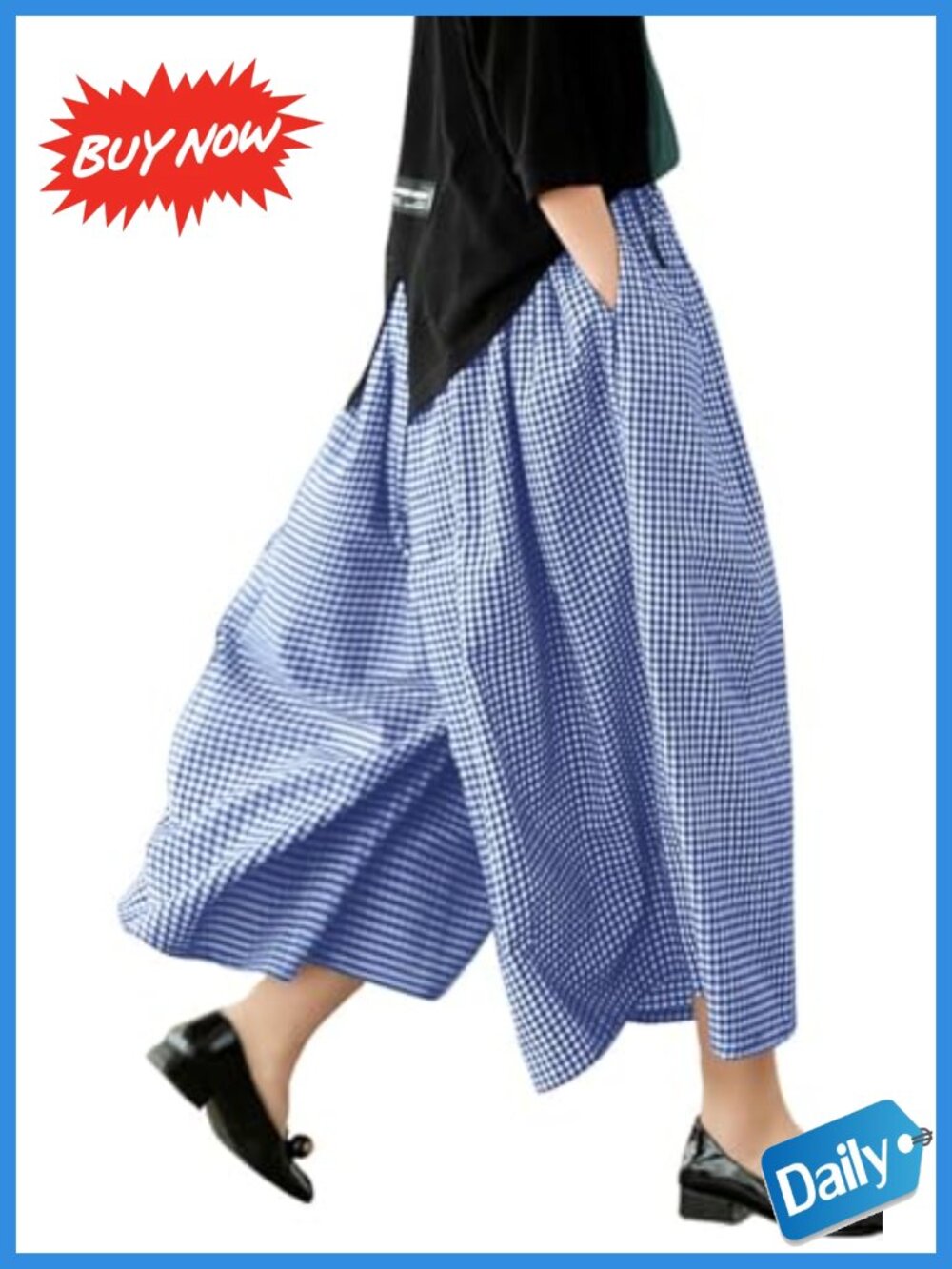 Cotton Linen Wide Leg Capri Palazzo Pants